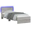 vidaXL Bed Frame with LED Strip Lights Grey Sonoma Engineered Wood