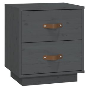 vidaXL Bedside Cabinet Grey 40x34x45 cm Solid Wood Pine