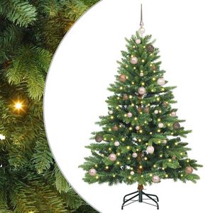 vidaXL Artificial Christmas Tree with 150 LEDs Green 150 cm PE and PVC
