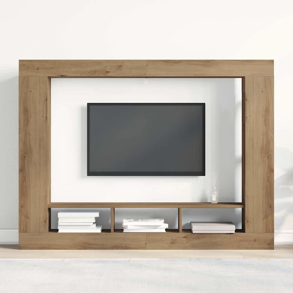 vidaXL TV Cabinet Artisan oak 152 x 22 x 113 cm Engineered wood