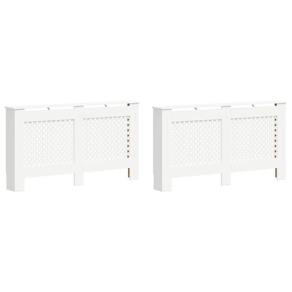 vidaXL Radiator Covers 2 pcs White 152x19x81.5 cm MDF