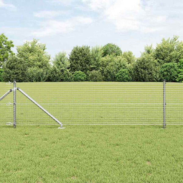 vidaXL Fence Post Silver 50 x 0.4 m (25 x 25 mm mesh) Steel