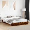 vidaXL Bed Frame with LED without Mattress Smoked Oak 160x200 cm