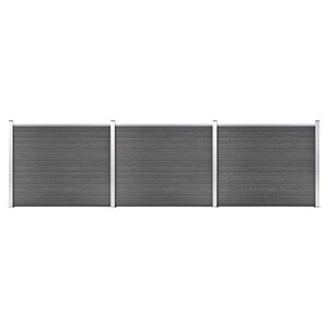 vidaXL Fence Panel Set WPC 526x146 cm Black