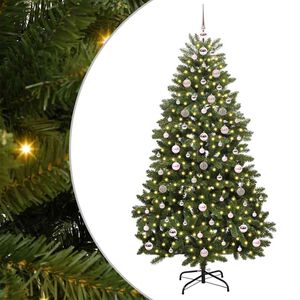 vidaXL Artificial Hinged Christmas Tree Green 180 cm PVC and Steel