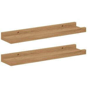 vidaXL Wall Shelf 2 pcs Brown 40 x 9 x 3 cm Engineered Wood