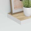 vidaXL Floating Wall Shelves 2 pcs Oak and White 60x23.5x3.8 cm MDF