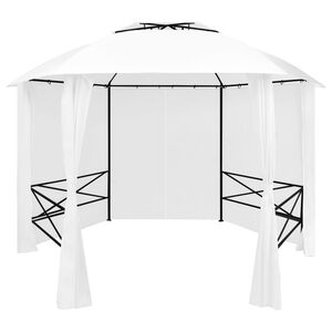 vidaXL Garden Marquee with Curtains 360x312x265 cm White 180 g/m&sup2;