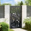vidaXL Garden Gate Black 100x175 cm Steel Wave Design