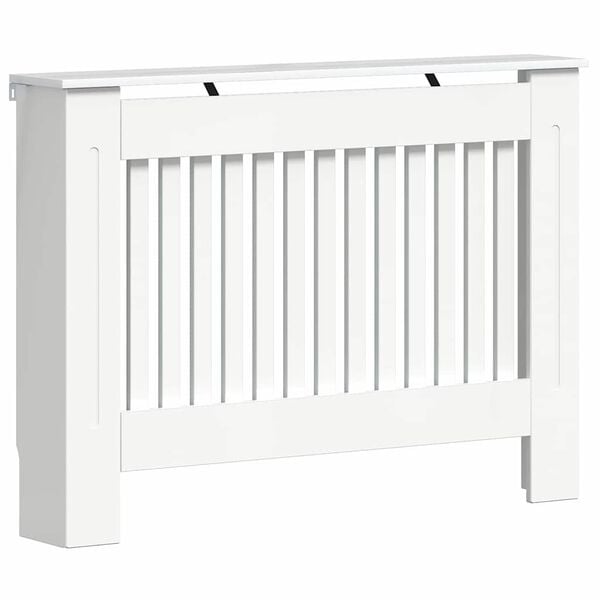 vidaXL Radiator Cover High Gloss White 112 x 19 x 81.5 cm