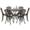 vidaXL Garden Dining Set 7 pcs Bronze 90 x 90 x 75 cm Cast Aluminium