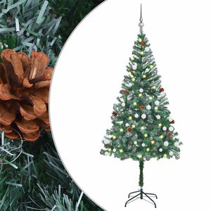 vidaXL Artificial Pre-lit Christmas Tree with Ball Set Pinecones 180 cm