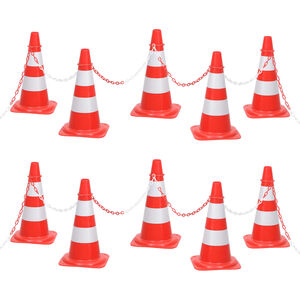 vidaXL Chain Cone Set with 10 m Chain Red and white
