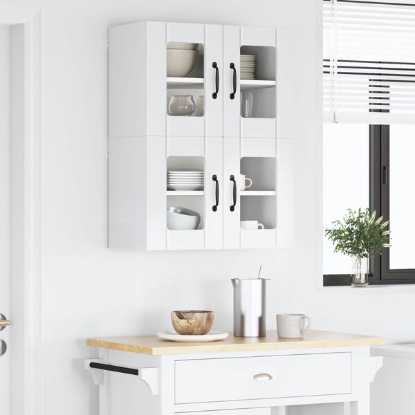 vidaXL Kitchen Cabinet 2 pcs High Gloss White 60 x 31 x 40 cm