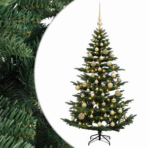 vidaXL Artificial Christmas Tree with Bauble 120 cm 150 LEDs