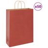vidaXL Paper Bags 50 pcs with Handles Red 32x12x42 cm