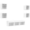 vidaXL 7 Piece TV Wall Units with LED White Engineered Wood