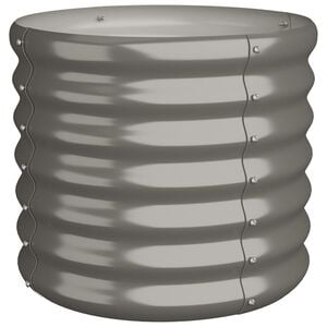 vidaXL Garden Planter | Grey | Powder-Coated Steel | Medium | Durable