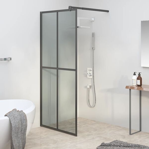 vidaXL Walk-in Shower Screen 90x195cm Dark Tempered Glass