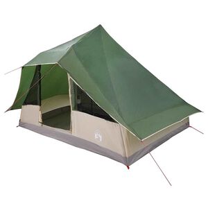 vidaXL Tipi Tent with Roof Green 364 x 281 x 257 cm Taffeta