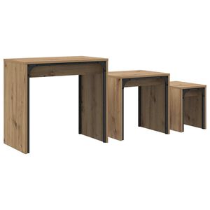 vidaXL Coffee Table 3 pcs Artisan Oak Engineered wood