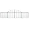 vidaXL Arched Gabion Baskets 4 pcs 200x30x40/60 cm Galvanised Iron