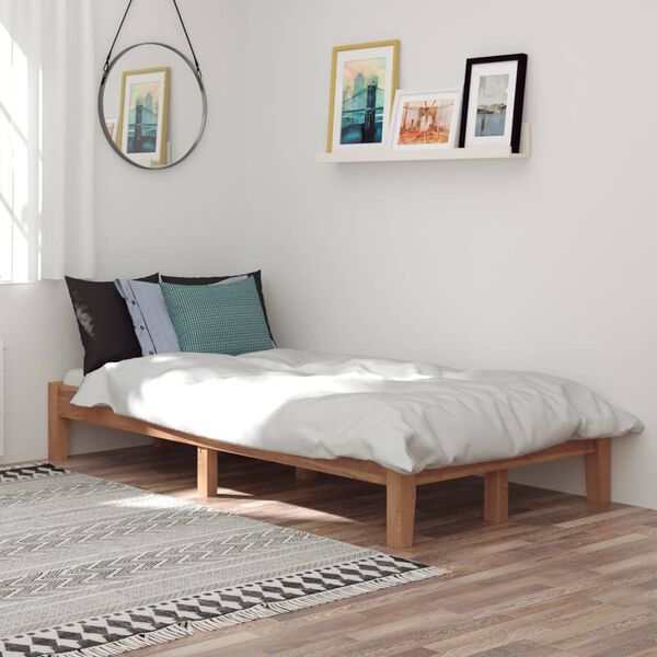 vidaXL Bed Frame without Mattress Solid Teak Wood 100x200 cm