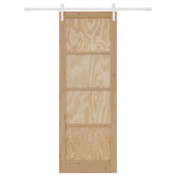 vidaXL Sliding Door Brown 83 x 232 cm Solid Pine Wood