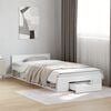 vidaXL Bed Frame with Drawer without Mattress White 90x190 cm Single
