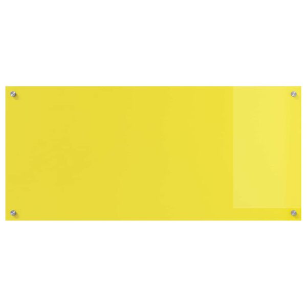 vidaXL Kitchen Backsplash 2 pcs Yellow 110 x 50 cm Tempered Glass