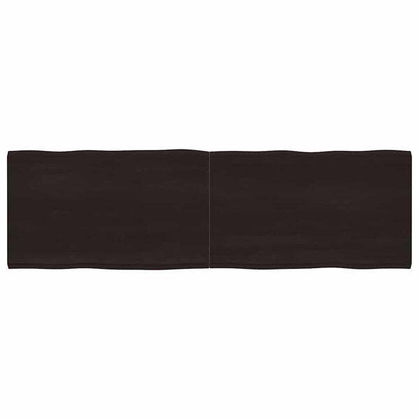 vidaXL Table Top Dark Brown 200x60x(2-6) cm Treated Solid Wood Live Edge