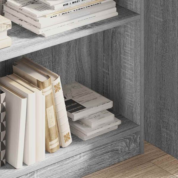 vidaXL Bookcase Grey Sonoma 80x24x109 cm Engineered Wood