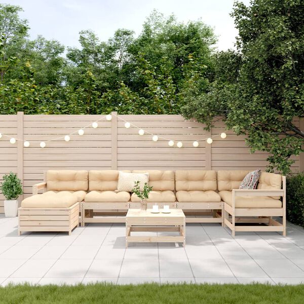 vidaXL 8 Piece Garden Sofa Set Solid Wood Pine