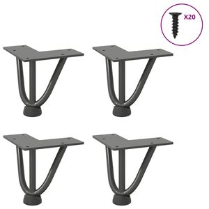 vidaXL Hairpin Legs for Coffee Table 4 pcs Anthracite 10 cm Solid Steel