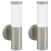 vidaXL Outdoor Wall Light 2 pcs Silver 15 x 7.5 x 33 cm