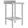 vidaXL Kitchen Work Table with Backsplash 60x60x93 cm Stainless Steel