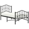 vidaXL Metal Bed Frame without Mattress with Footboard&nbsp;Black 75x190cm