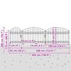 vidaXL Garden Fence Gate with Arched Top Grey 500 x 100 cm Steel