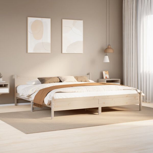 vidaXL Bed Frame without Mattress 180x200 cm Super King Solid Wood Pine