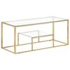vidaXL Coffee Table Gold Stainless Steel and Tempered Glass