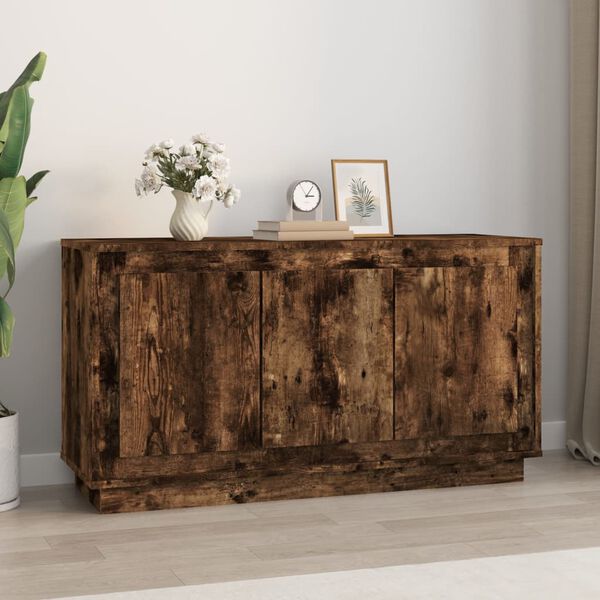 vidaXL Sideboard Smoked Oak 102x35x55 cm Engineered Wood