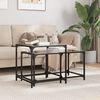 vidaXL Nesting Coffee Tables 2 pcs with Black Glass Top Steel