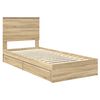 vidaXL Storage Bed with Drawer Sonoma Oak 90 x 190 cm Engineered Wood