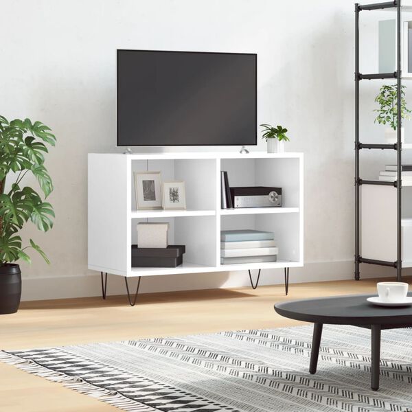 vidaXL TV Cabinet High Gloss White 69.5x30x50 cm Engineered Wood