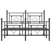 vidaXL Metal Bed Frame without Mattress with Footboard Black 140x190cm