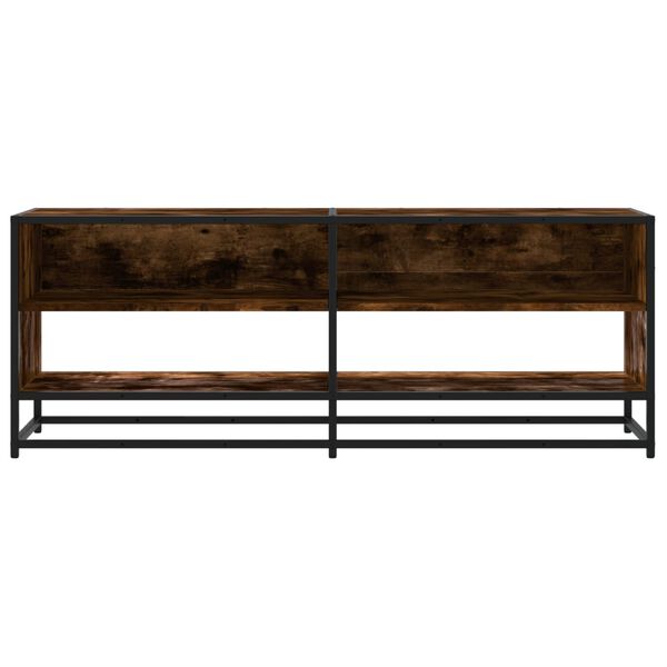 vidaXL TV Cabinet Smoked Oak 120.5x40x46 cm Engineered Wood and Metal