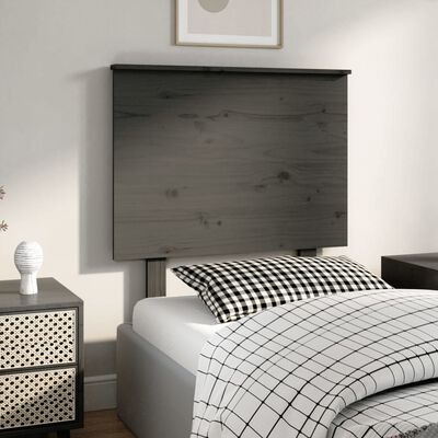 vidaXL Bed Headboard Grey 79x6x82.5 cm Solid Wood Pine