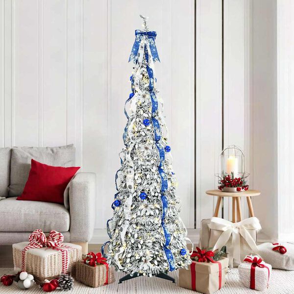 vidaXL Artificial Christmas Tree with 150 LEDs White 180 cm PVC
