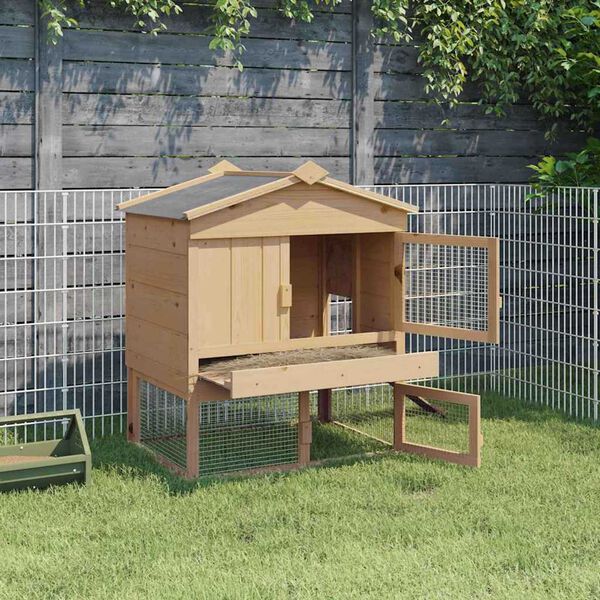vidaXL Chicken Coop Brown 75 x 60 x 89 cm Solid Pine Wood