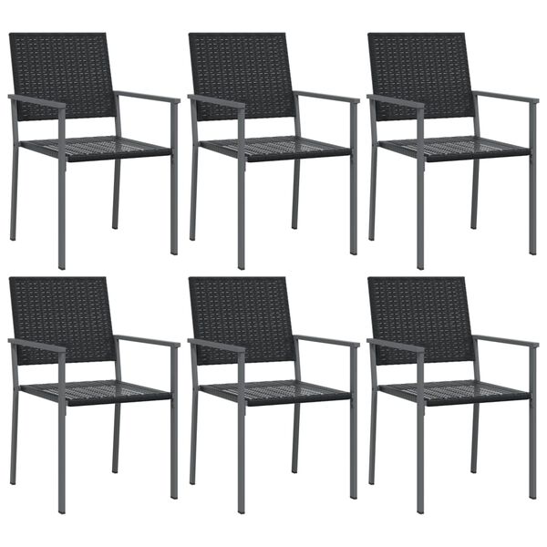 vidaXL 7 Piece Garden Dining Set Poly Rattan and Steel